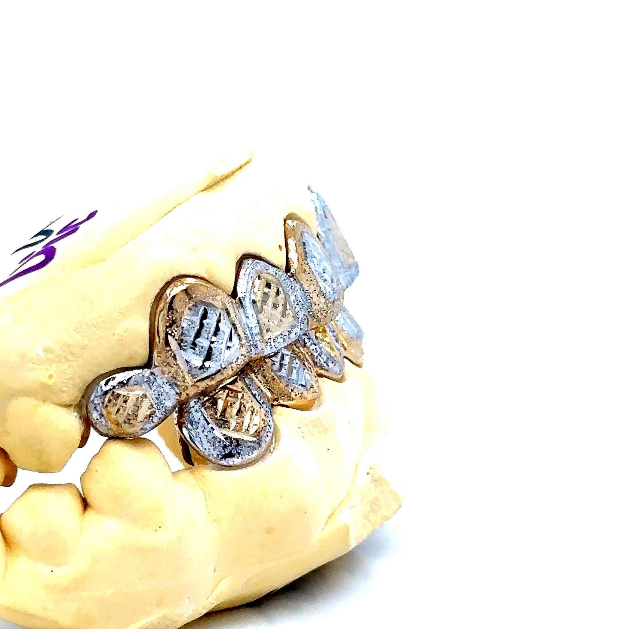 14pc Two Tone Sunburst Cut Grillz