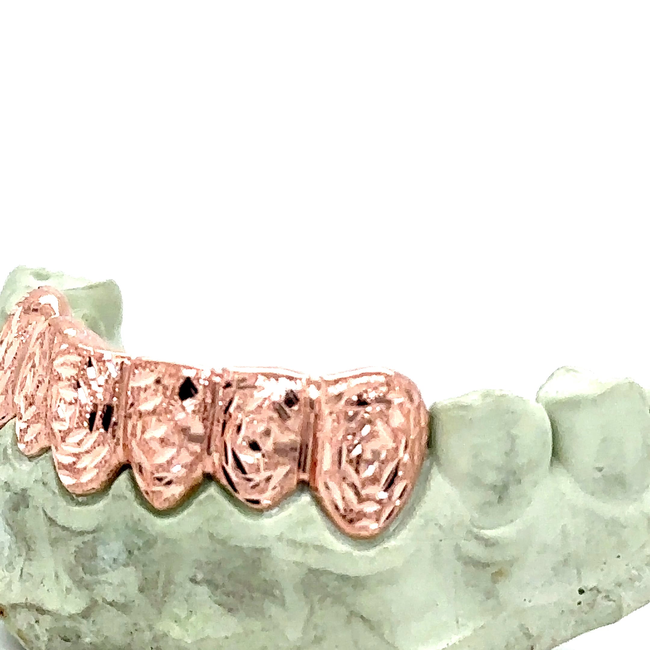 6pc Rose Gold Rose Cut Grillz