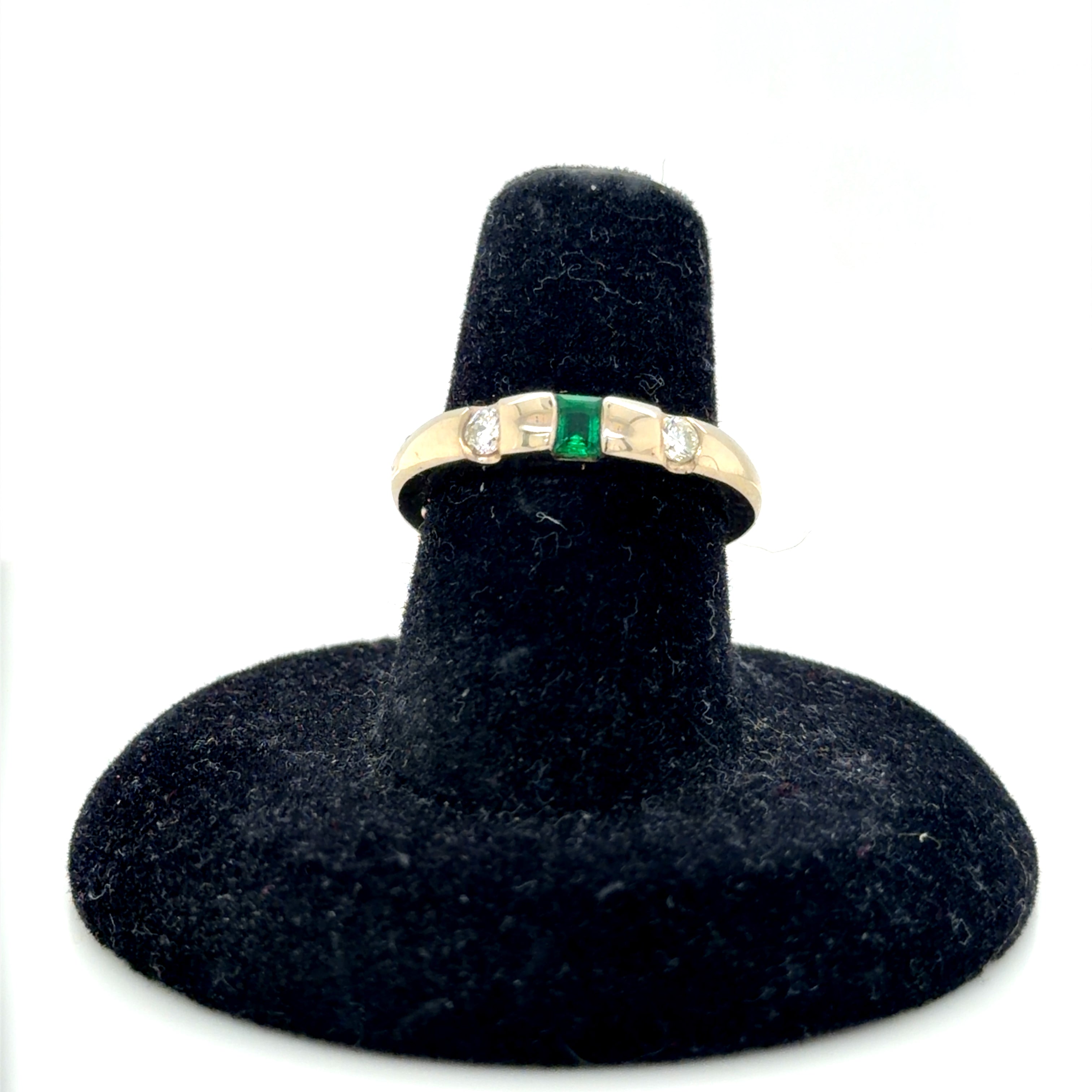 14k Princess Cut Emerald Diamond Ring 2.9g
