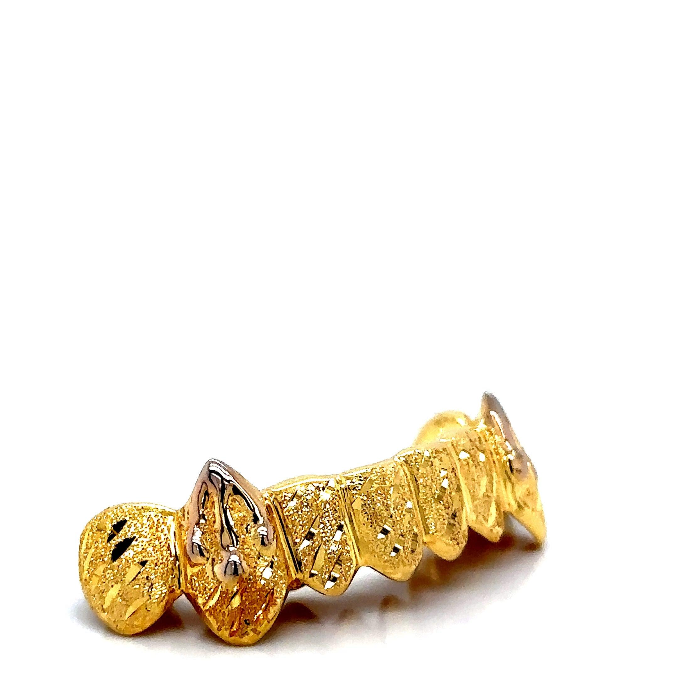 8pc Gold Raindrop Cut Bottom Grillz with Rose Gold Drips