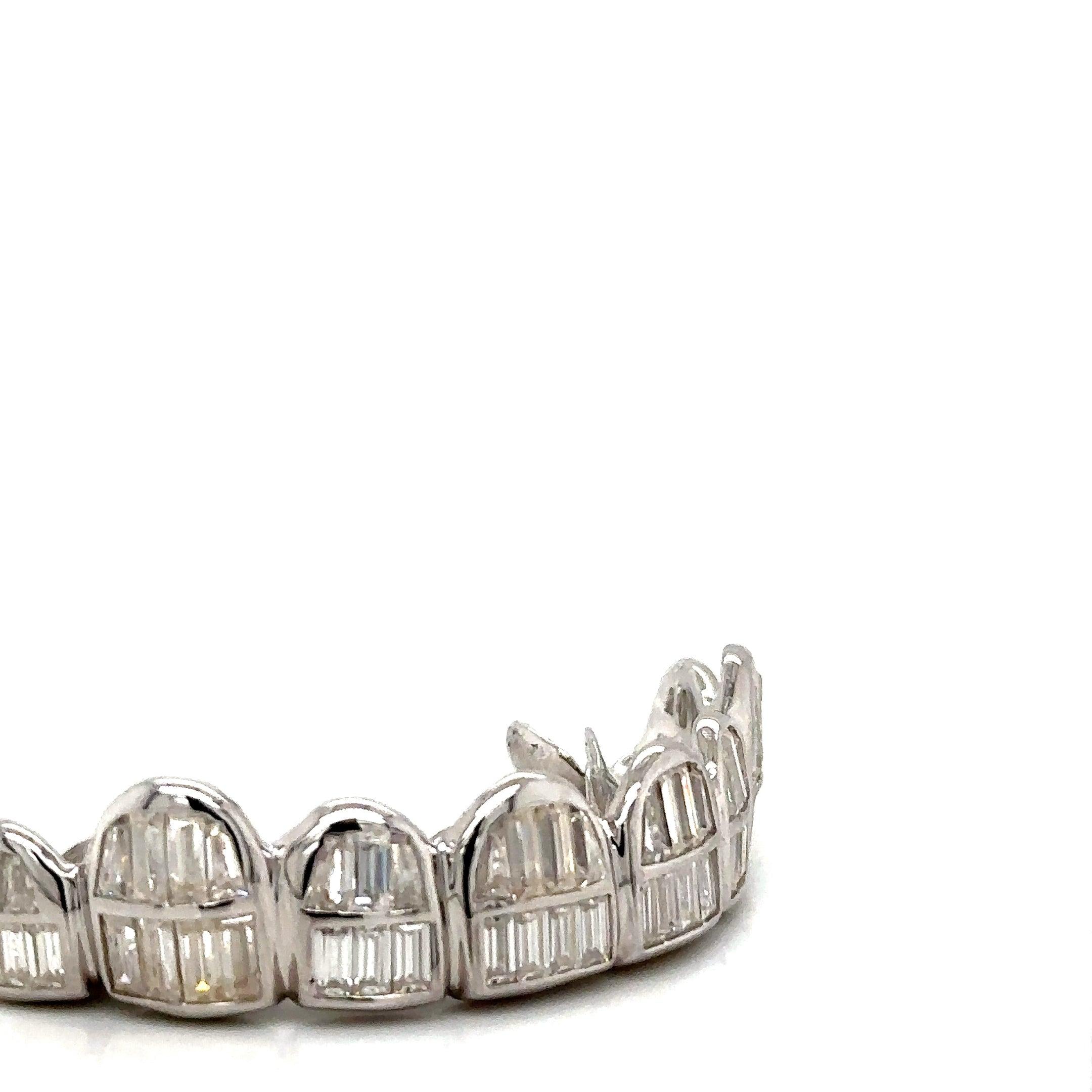 8pc Silver Baguette Moissanite Top Grillz