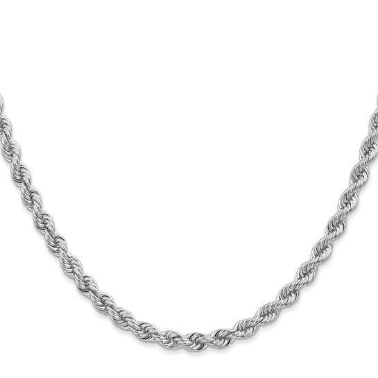 14k White Gold 4.0mm Regular Rope Chain