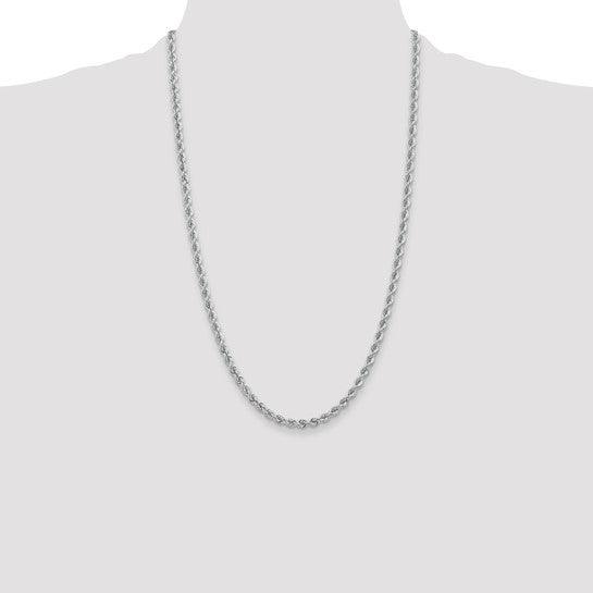 14k White Gold 4.0mm Regular Rope Chain