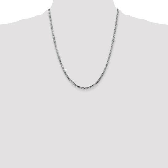 14k White Gold 2.9mm Flat Curb Chain