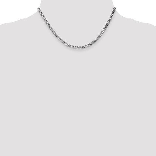 14k White Gold 3.9mm Flat Curb Chain