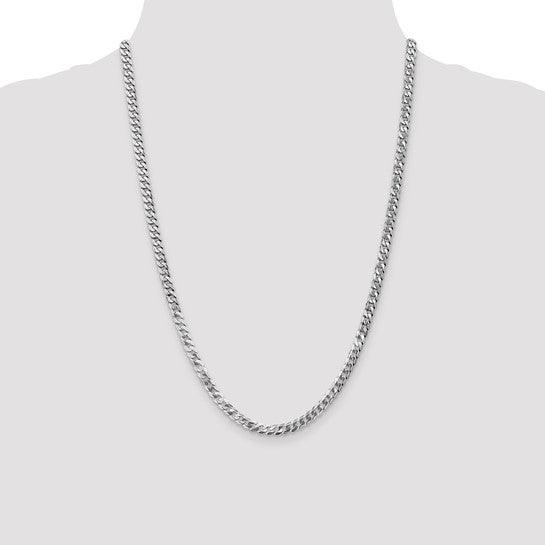 14k White Gold 4.75mm Flat Curb Chain