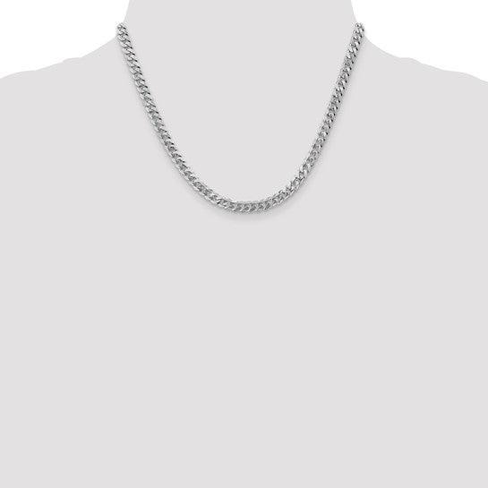 14k White Gold 5.75mm Flat Curb Chain
