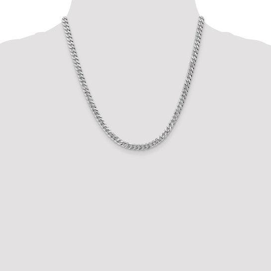 14k White Gold 5.75mm Flat Curb Chain