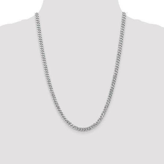 14k White Gold 5.75mm Flat Curb Chain