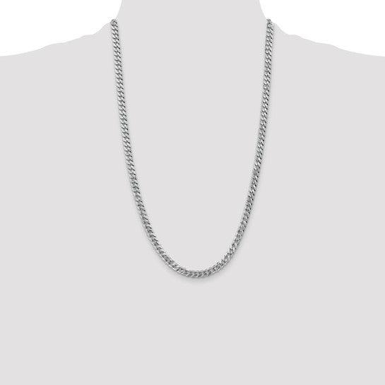 14k White Gold 5.75mm Flat Curb Chain