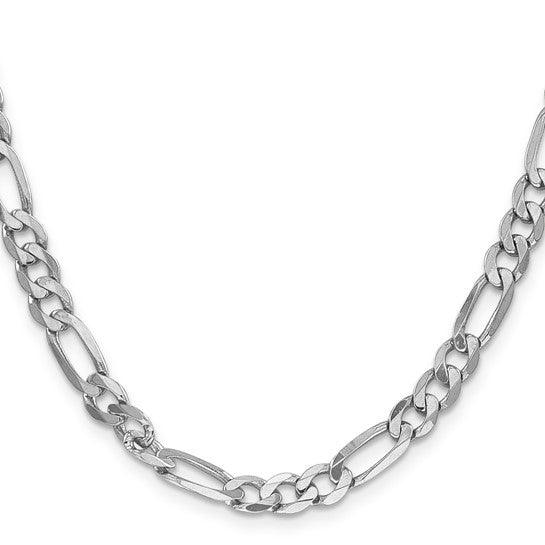 14k White Gold 6.0mm Figaro Chain