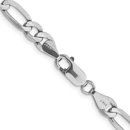 14k White Gold 6.0mm Figaro Chain
