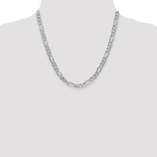 14k White Gold 6.0mm Figaro Chain