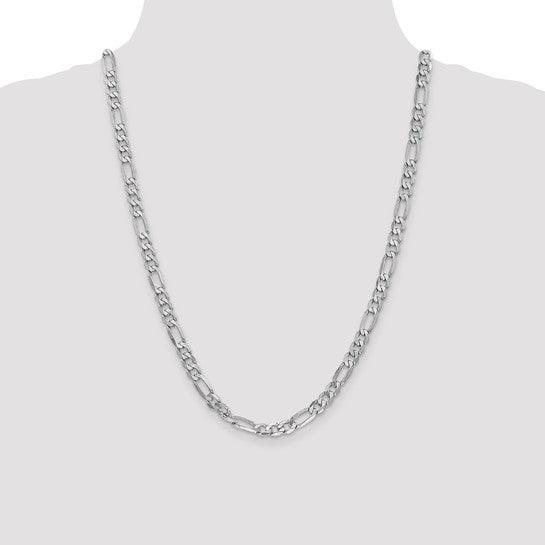 14k White Gold 6.0mm Figaro Chain