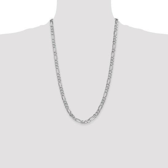 14k White Gold 6.0mm Figaro Chain