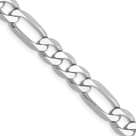 14k White Gold 6.0mm Figaro Chain