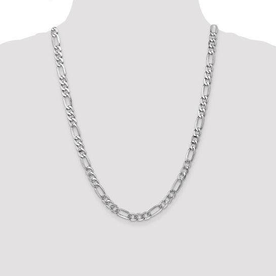 14k White Gold 7.0mm Figaro Chain