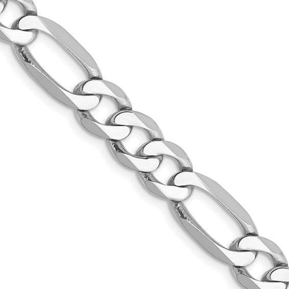 14k White Gold 7.0mm Figaro Chain