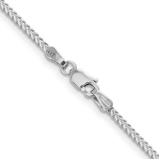 14k White Gold 1.3mm Franco Chain