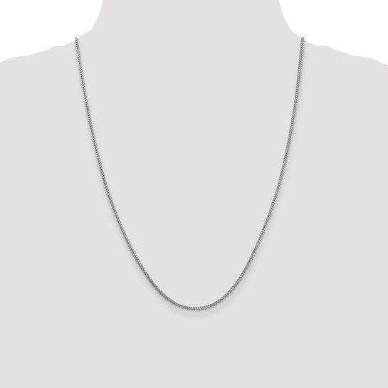 14k White Gold 1.3mm Franco Chain