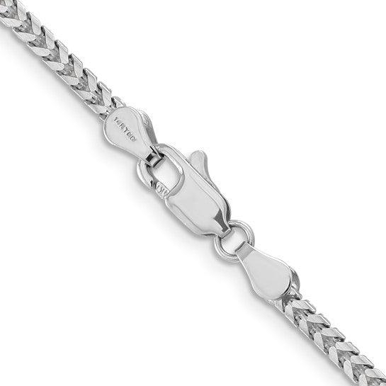 14k White Gold 2.5mm Franco Chain