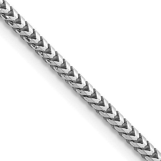 14k White Gold 2.5mm Franco Chain