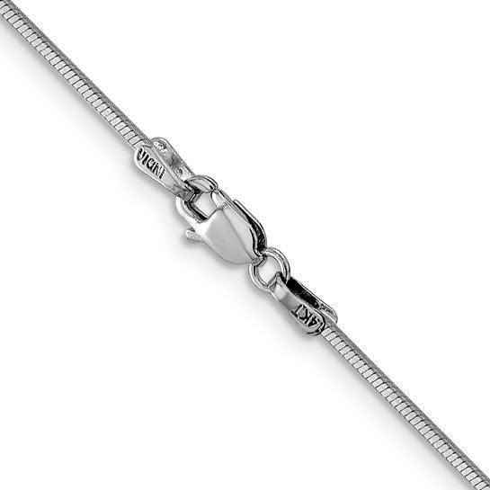 14k White Gold 1.00mm Octagonal Snake Chain