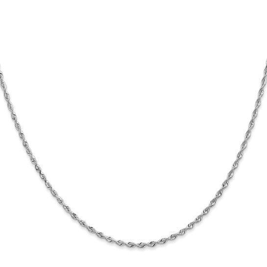 14k White Gold 1.85mm Diamond Cut Quadruple Rope Chain