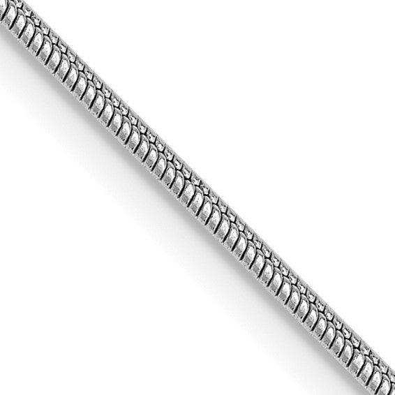14k White Gold 1.1mm Round Snake Chain