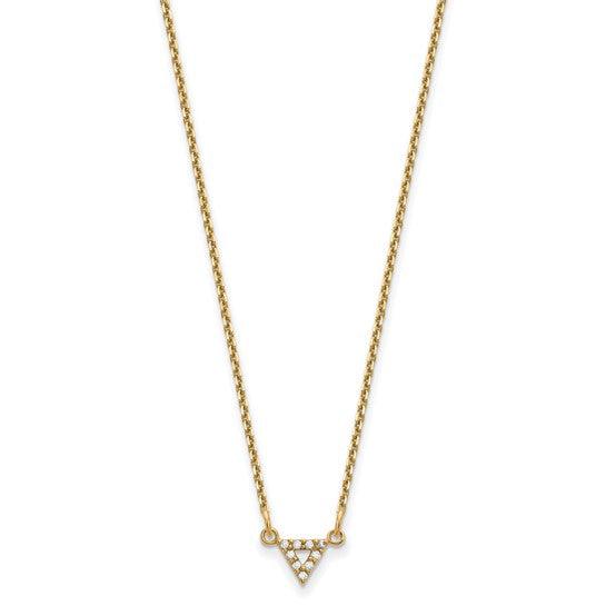 14k Diamond 6mm Triangle Necklace