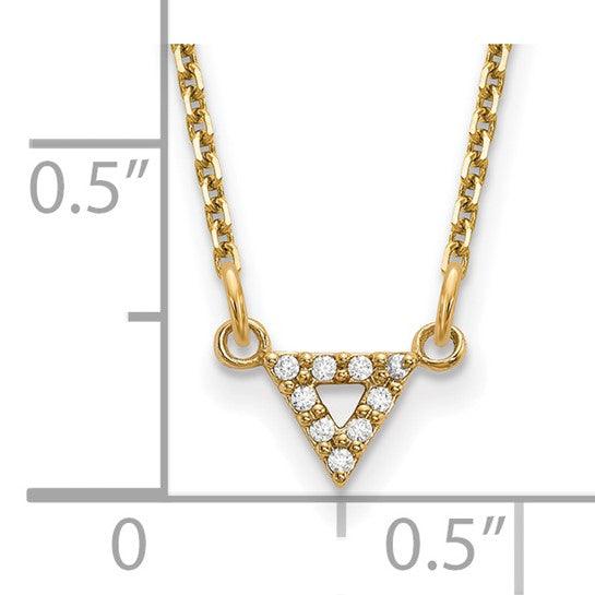 14k Diamond 6mm Triangle Necklace
