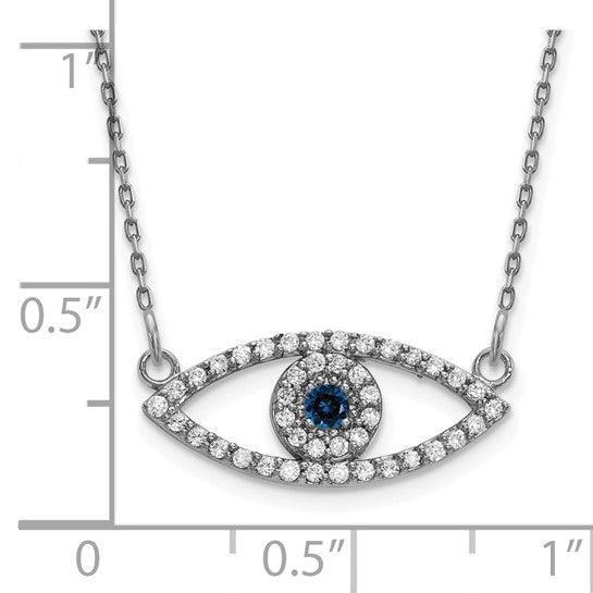14k Necklace Diamond and Sapphire Evil Eye