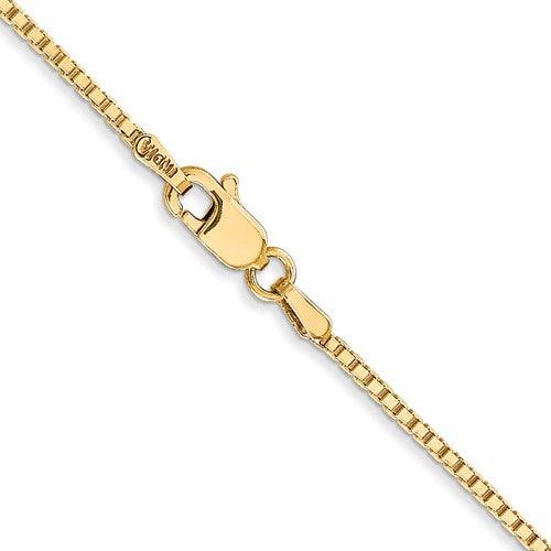 Gold 1.30mm Box Chain - Seattle Gold Grillz
