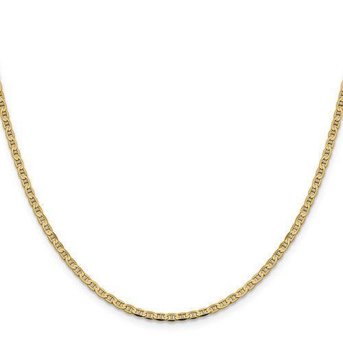 Gold 2.4mm Flat Anchor Chain - Seattle Gold Grillz
