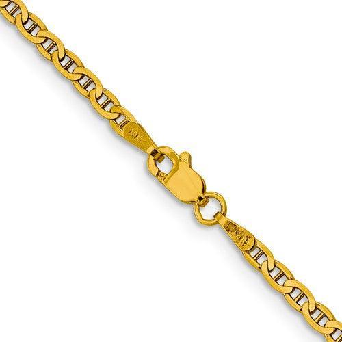 Gold 2.4mm Flat Anchor Chain - Seattle Gold Grillz