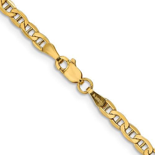 Gold 3.20mm Semi-Solid Anchor Chain - Seattle Gold Grillz
