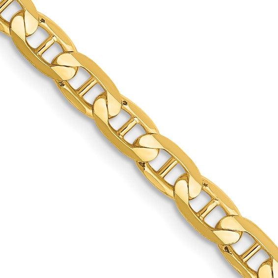 Gold 3.75mm Concave Anchor Chain - Seattle Gold Grillz
