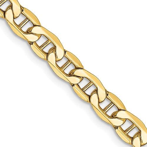 Gold 4.75mm Semi-Solid Anchor Chain - Seattle Gold Grillz
