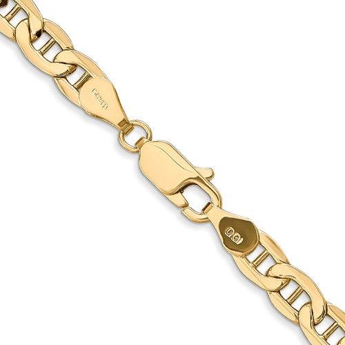 Gold 4.75mm Semi-Solid Anchor Chain - Seattle Gold Grillz