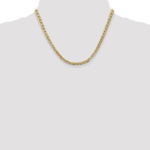 Gold 4.75mm Semi-Solid Anchor Chain - Seattle Gold Grillz
