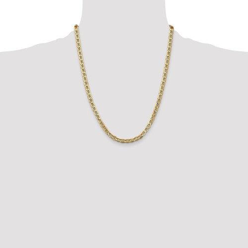Gold 4.75mm Semi-Solid Anchor Chain - Seattle Gold Grillz