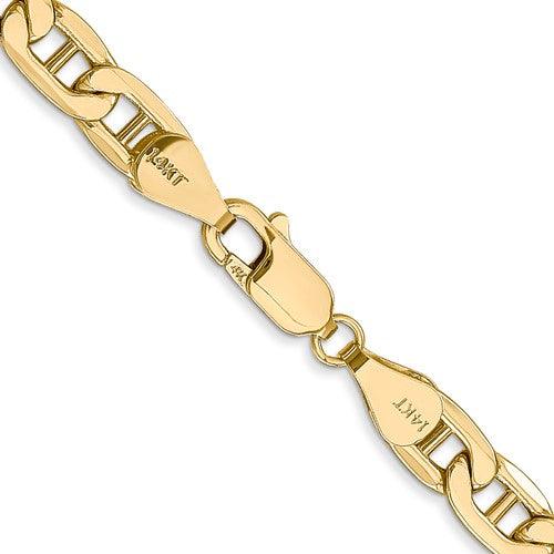 Gold 5.5mm Semi-Solid Anchor Chain - Seattle Gold Grillz