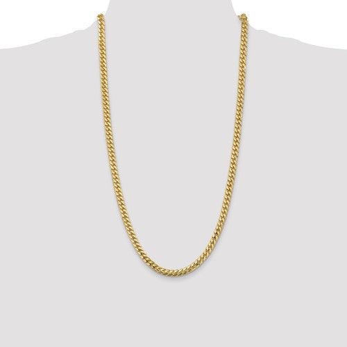 Gold 5.5mm Solid Miami Cuban Link Chain - Seattle Gold Grillz