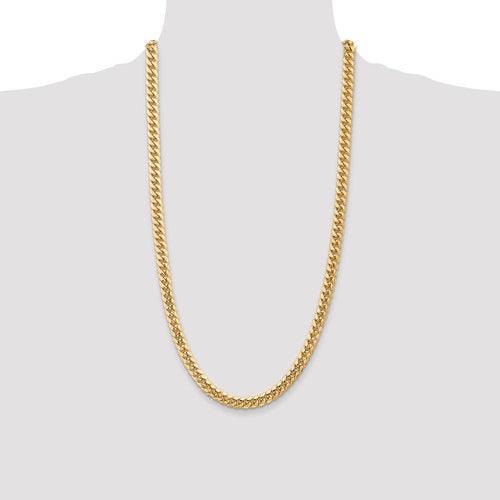 Gold 6.75mm Semi-Solid Miami Cuban Chain - Seattle Gold Grillz