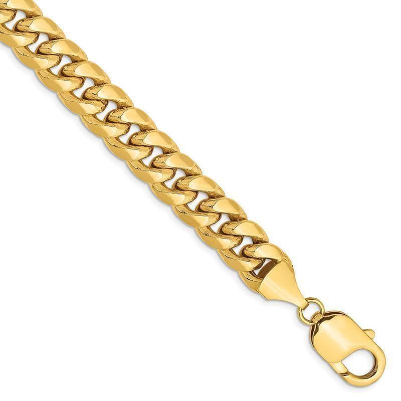 Gold 9.3mm Semi-Solid Miami Cuban Bracelet - Seattle Gold Grillz
