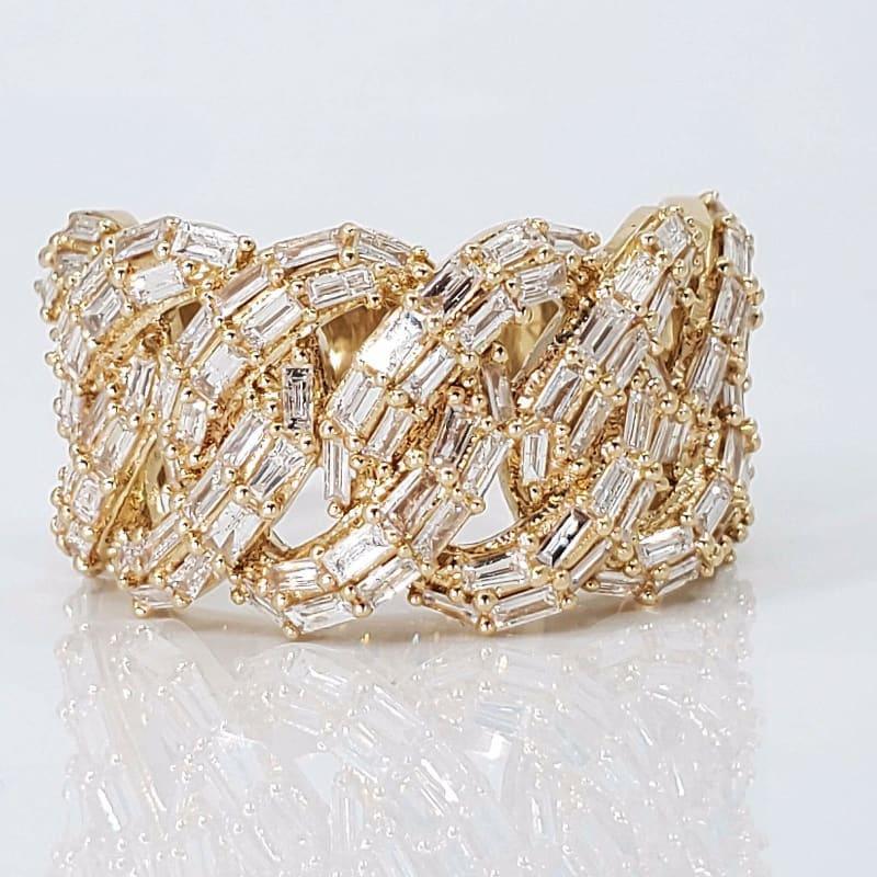 Gold Baguette Diamond Cuban Ring - Seattle Gold Grillz