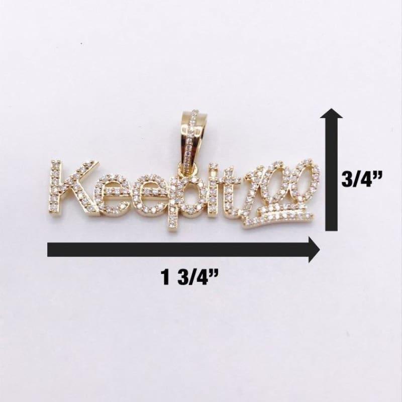 Gold Diamond Keep it 100 Pendant - Seattle Gold Grillz