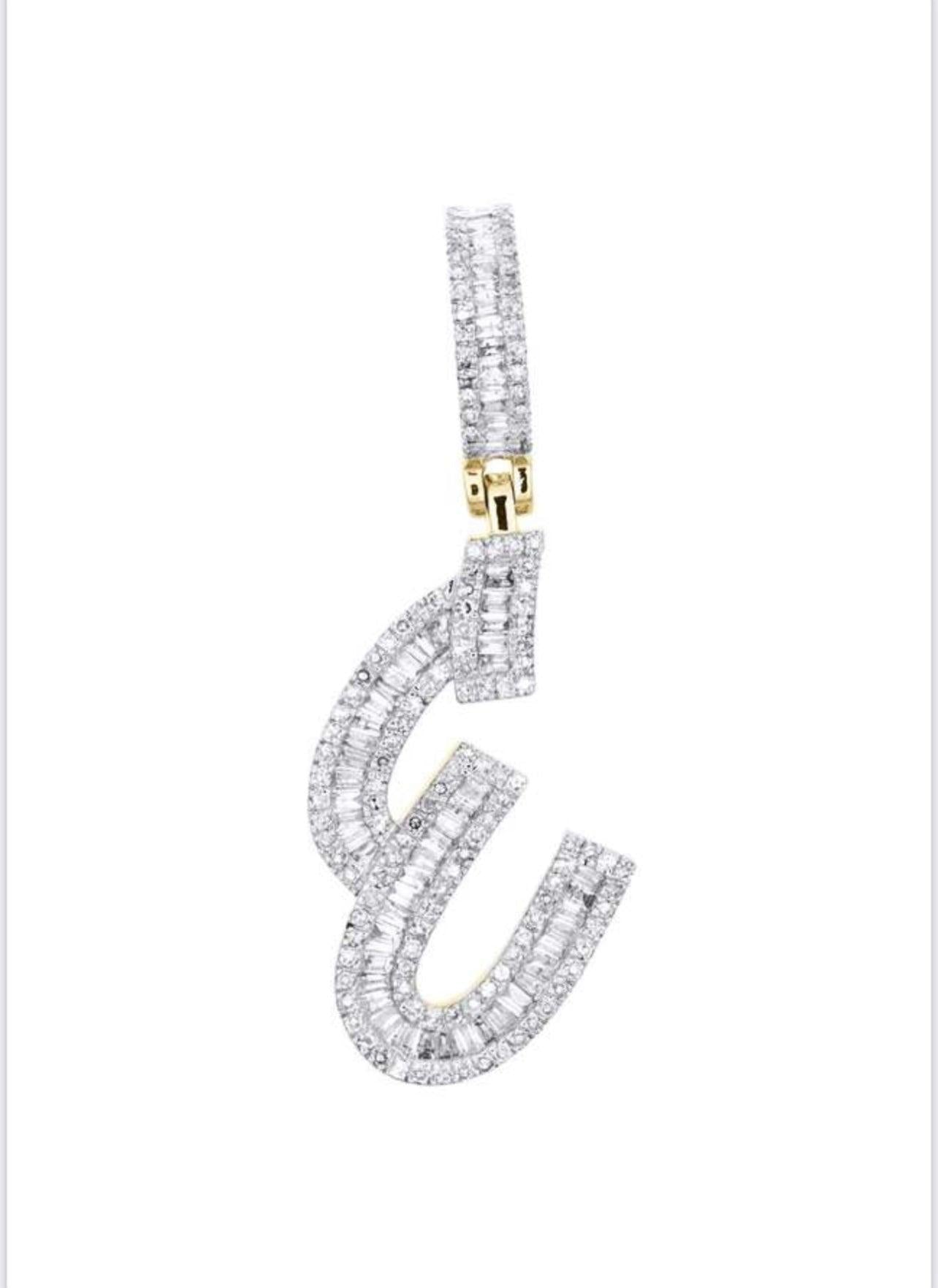 Gold Diamond Letter E Pendant - Seattle Gold Grillz