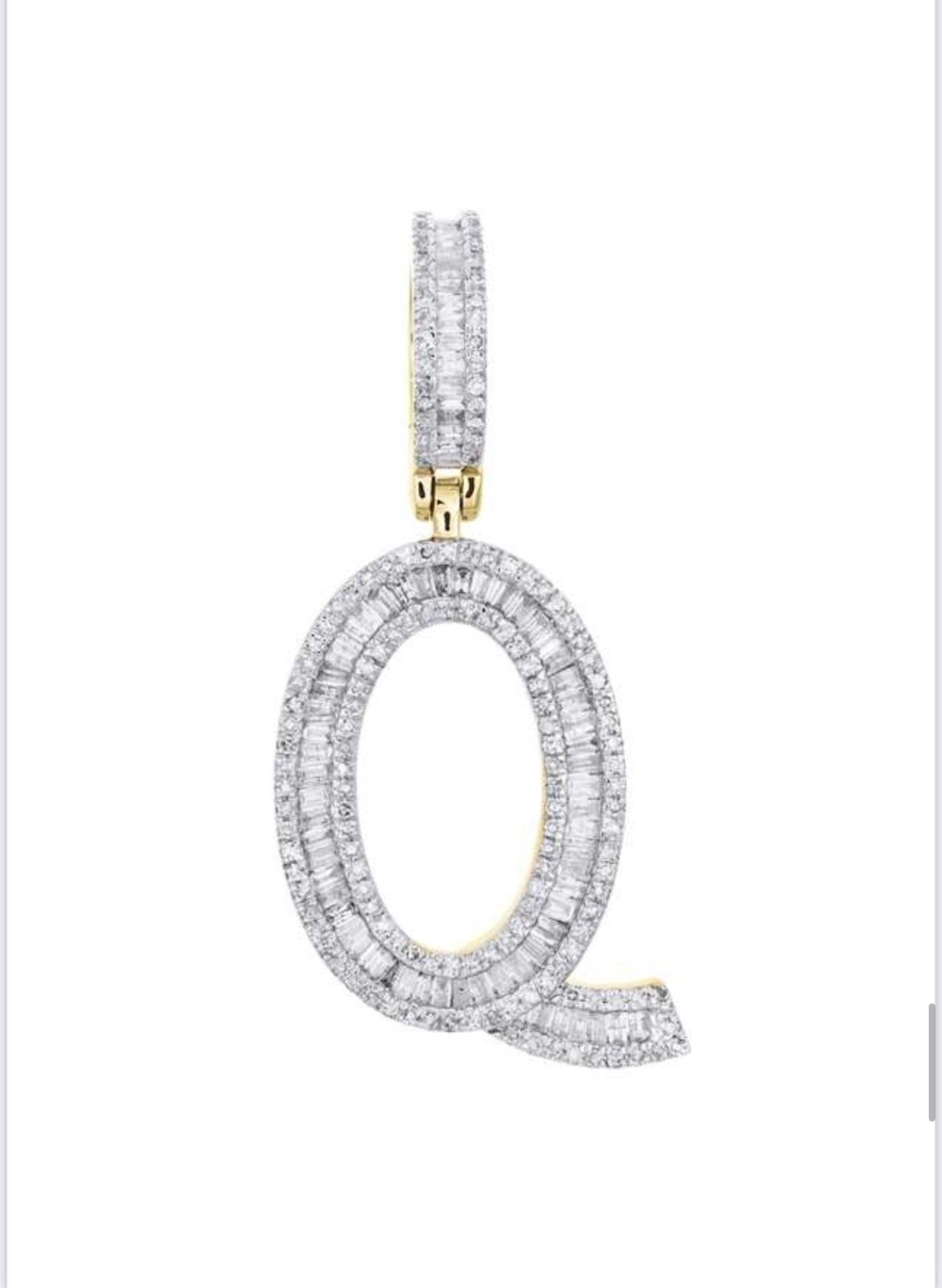 Gold Diamond Letter Q Pendant - Seattle Gold Grillz