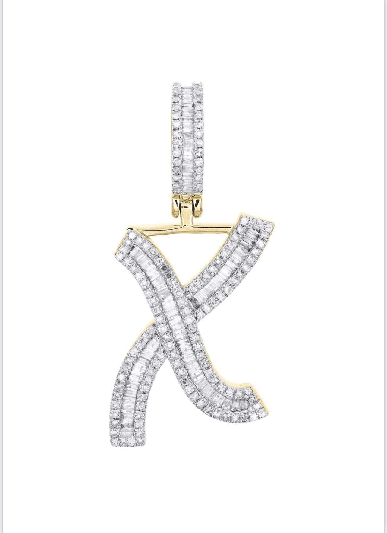 Gold Diamond Letter X Pendant - Seattle Gold Grillz